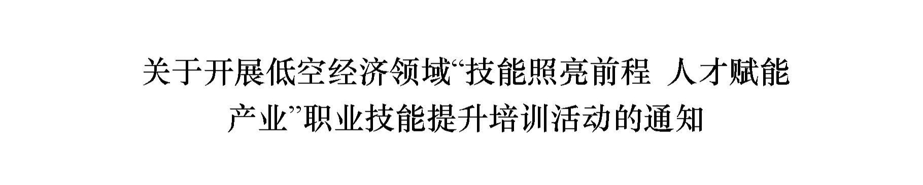 關於開展低空經濟領域“技能照亮前程 人才賦能產業”職業技能提升培訓活動的通知